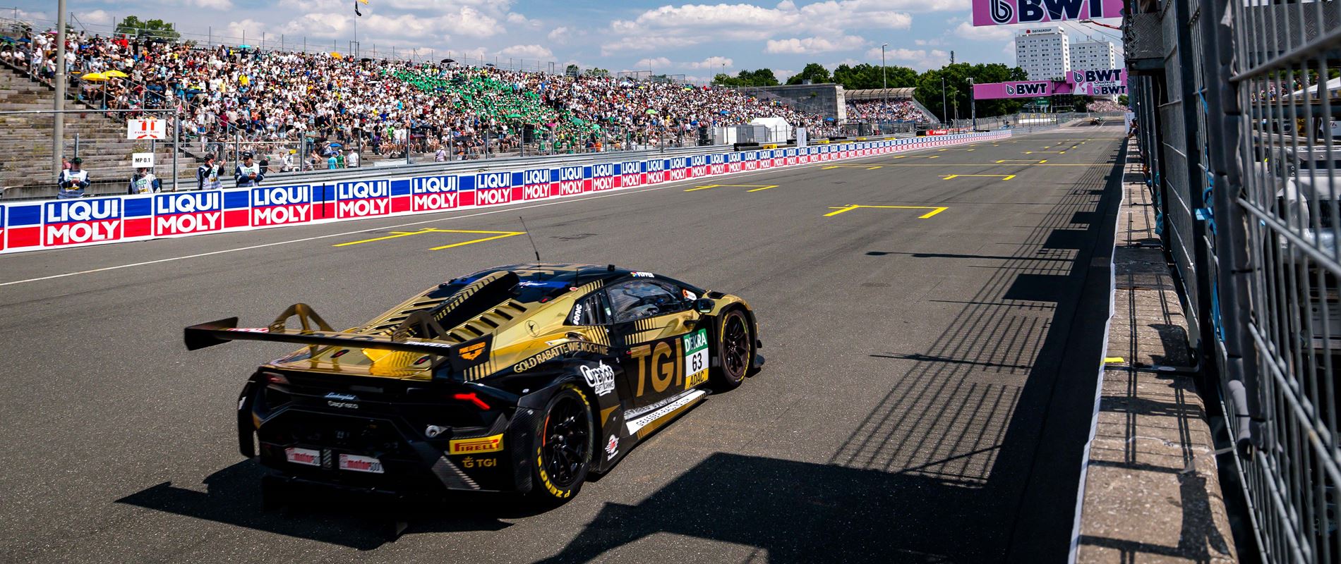 Lamborghini takes first victory of the DTM season on the streets of the Norisring
