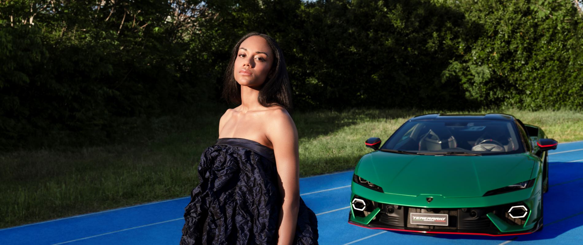 Launch control Lamborghini Temerario and world class long jumper Larissa Iapichino