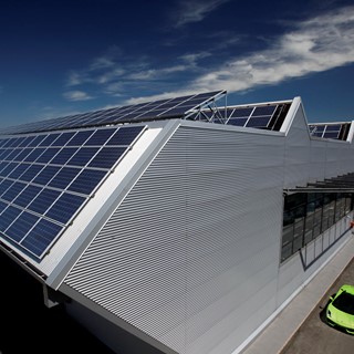 Photovoltaic panels covering headquarter roof