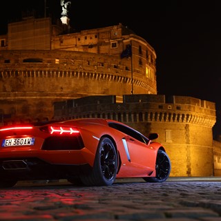 Aventador LP 700-4 in front of Castel Sant'Angelo, Rome