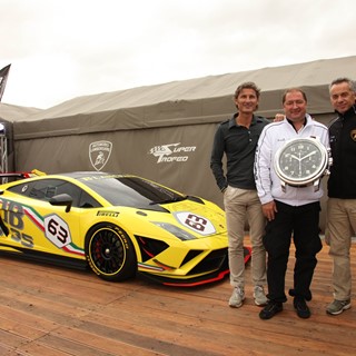 Stephan Winkelmann, Alain Delamuraz and Maurizio Reggiani with Gallardo LP 570-4 Super Trofeo 2013
