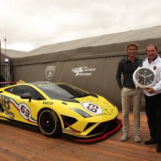 President and CEO of Automobili Lamborghini Stephan Winkelmann with Gallardo LP 570-4 Super Trofeo 2013