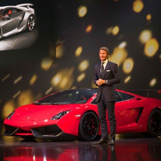 President and CEO of Automobili Lamborghini, Stephan Winkelmann, announcing production of the Sesto Elemento in Frankfur