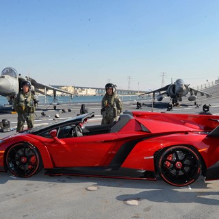 Veneno Roadster on naval aircraft carrier Nave Cavour  4