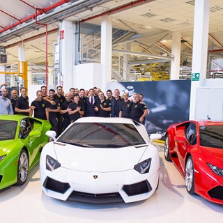 Matteo Renzi visits Automobili Lamborghini