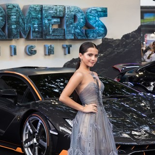 Isabela Moner and the Lamborghini Centenario at the premiere of Transformers, The Last Knight