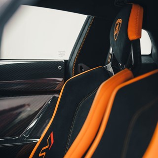 The Aventador SVJ’s interior colour and stitching