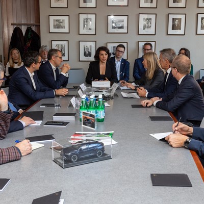 In the middle Federica Sereni, Consul General of Italy in Boston, Stefano Domenicali, Lamborghini CEO, Maurizio Reggiani