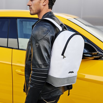 Automobili Lamborghini Leather Goods and Travel Collection - 3d texture everyday Backpack