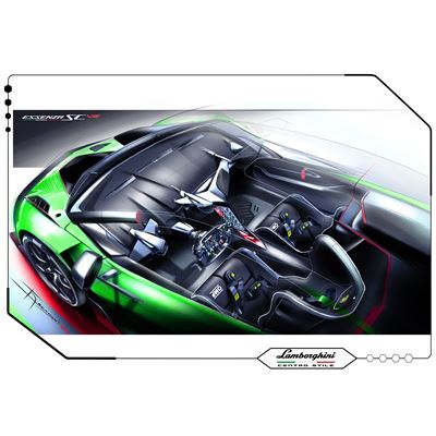 Lamborghini Essenza SCV12 - Centro Stile Interior Sketch