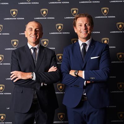Alessandro Bettinoni General Manager Lamborghini Verona Matthias Moser CEO Eurocar Italia