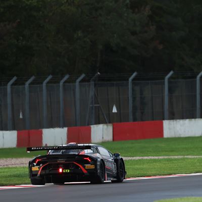 Lamborghini charges through field to take final British GT win of the year at Donington