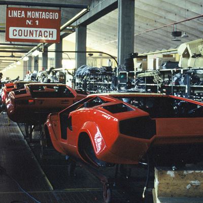 Old 1974 2024 50 years since production of the first Lamborghini Countach