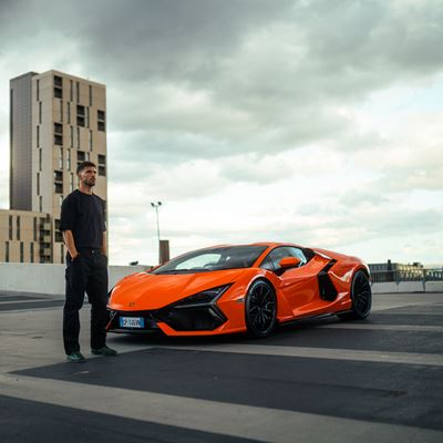 R ben Dias and Lamborghini Revuelto Manchester