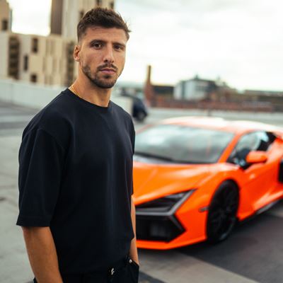 R ben Dias and Lamborghini Revuelto Manchester
