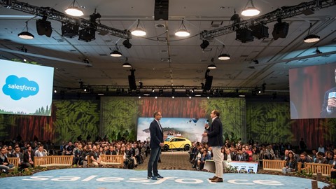 From the left Paolo Bergamo, svp, salesforce and F. Foschini, Chief Commercial Director Lamborghini at Dreamforce 2018