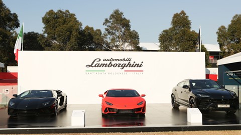 Aventador S Roadster, Huracan EVO, Urus on display