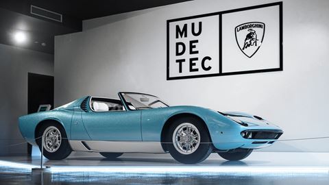 Lamborghini Miura Roadster. The unique 1968 example is on display at the MUDETEC in Sant’Agata Bolognese until 30 Novemb