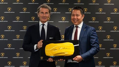 Stephan Winkelmann Chairman and CEO Automobili Lamborghini and Ken Choo CEO H R Owen